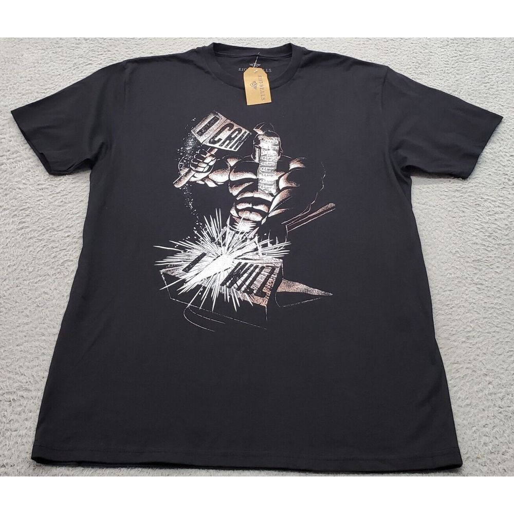 Eight‎ Bells Tee Shirt Mens XL Black Graphic Print Cotton Short Sleeve Crew Neck